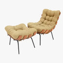 Poltrona Costela Luxo + Puff Decorativo Premium -  Magna Estofados