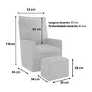 Poltrona Amamentação Versão Premium Bia Balanço Com Puff - Magna Estofados