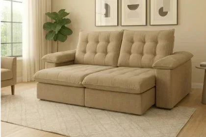 Sofá Retrátil Reclinável 2,50m Viena Premium Molas Ensacadas - Magna Estofados