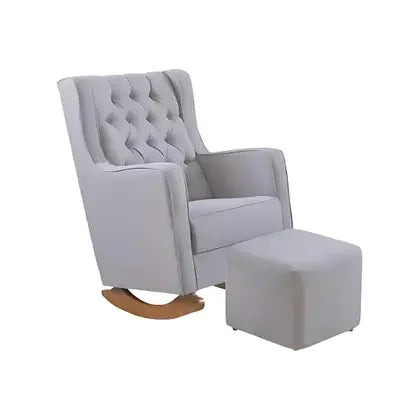 Poltrona Amamentação Balanço Com Puff Versão Premium Itália - Magna Estofados